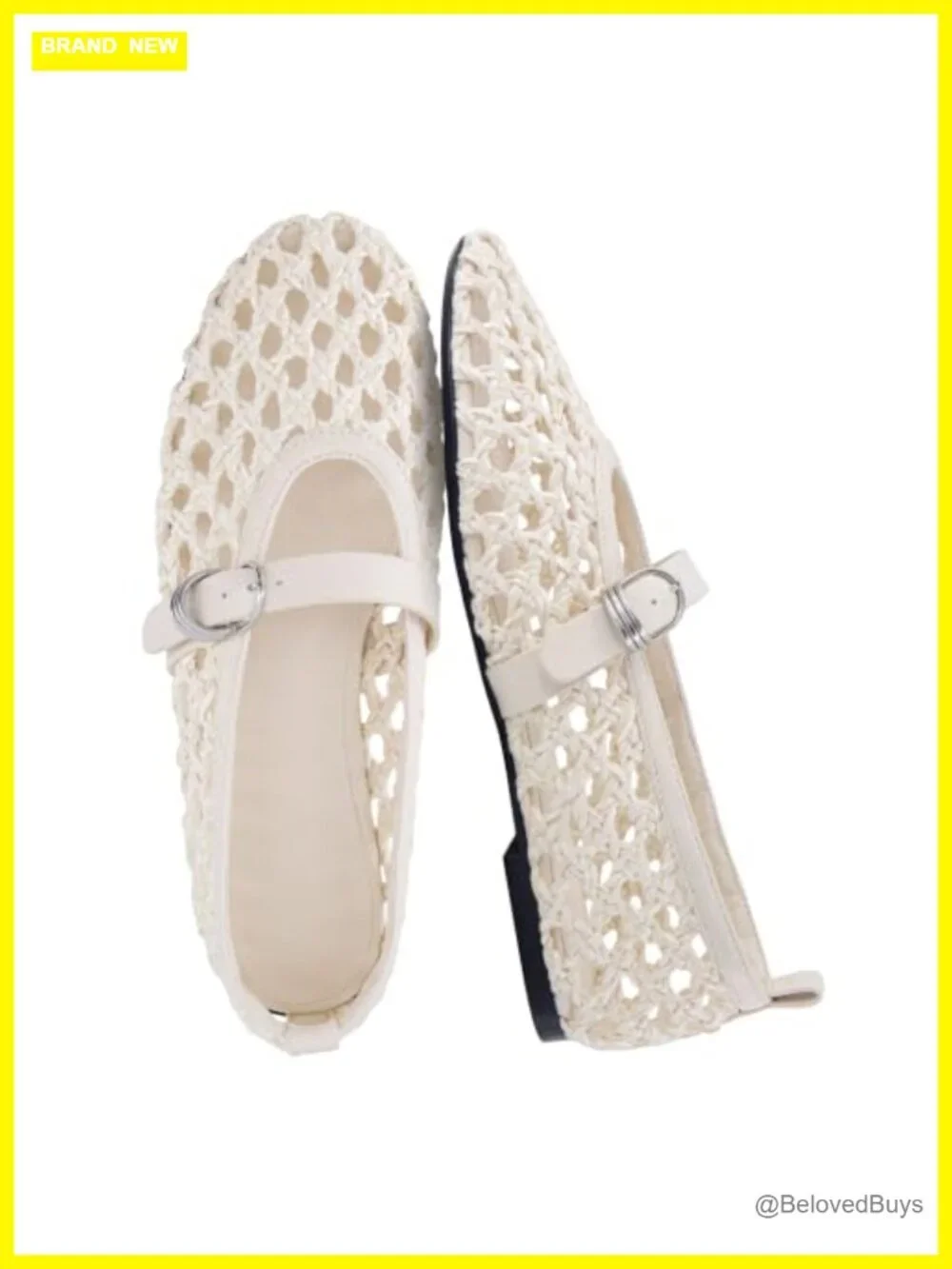 Woven Mary Jane Flats with Memory Foam – Breathable